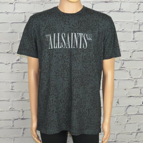 Mens All Saints Bracketsleo Crew graphic tee t-shirt - Picture 2 of 9